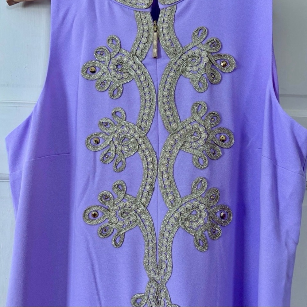 Lilly Pulitzer Purple Iris Maxi Dress with Gold Detailing